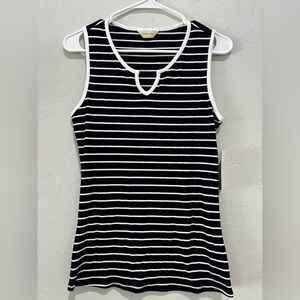 Striped Navy and White Sleeveless Top